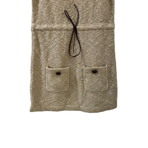 PRADA Boucle Drawstring Mini Dress NWT Small Oatmeal Brown Authentic New - Picture 5 of 16